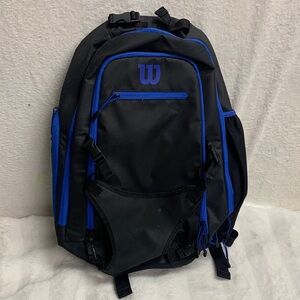 Wilson Men's Black Backpack with Blue Accents